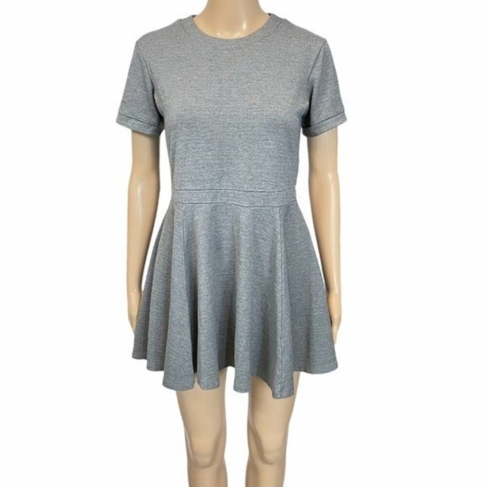 H&M Basic short sleeve Skater Dress gray small